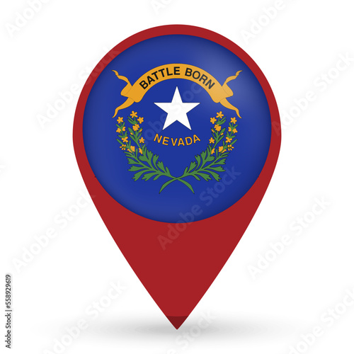 Nevada state map pointer with shadow on white background. Vector illustration. Free Download Nevada state map pointer with shadow on white background. Vector illustration. - GFXLoad