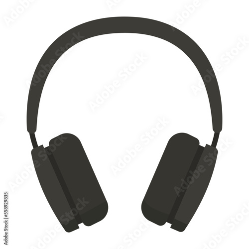 Wireless dark headphones isolated icon