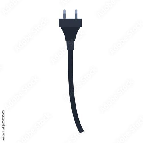 Black appliance electric plug isolated