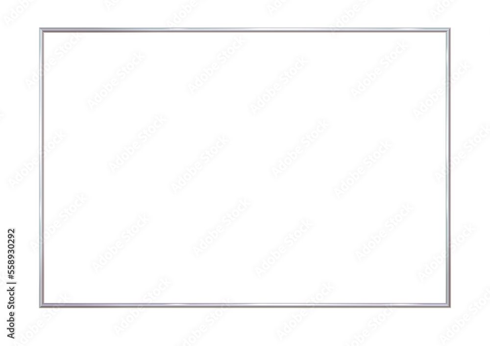 Rectangle realistic frame metal or silver. Isolated. Steel, photoframe template. For picture. png Rectangle realistic frame metal or silver. Isolated. Steel, photoframe template. For picture. png