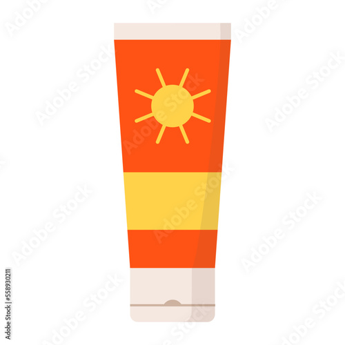 Sunscreen protective cream tube isolated
