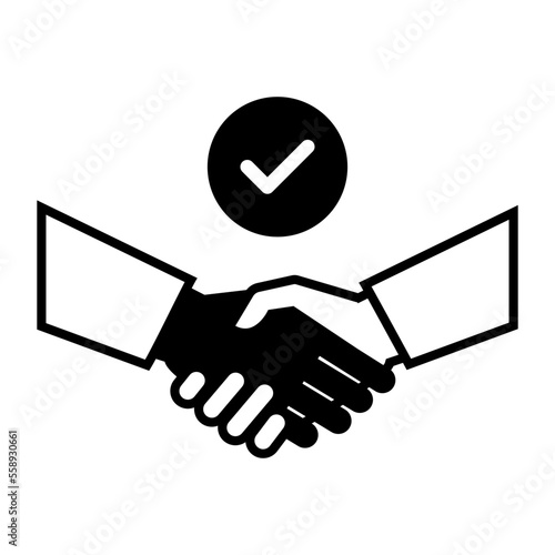 Handshake and contracts icon isolated
