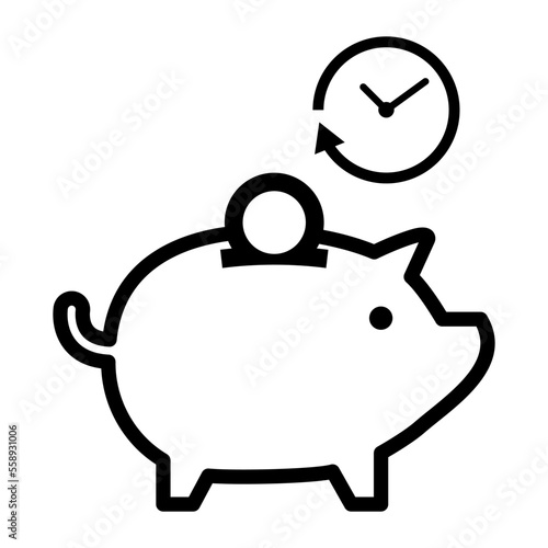 Piggy bank and investments icon isolated