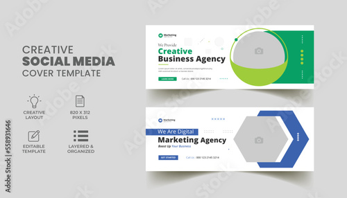 modern digital marketing facebook cover for social media web banner vector illustrator premium 