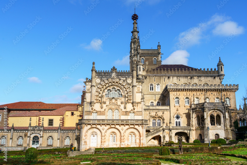palace facade and towers of historical nobility's residence