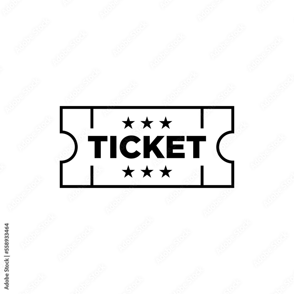 Fototapeta premium Ticket Icon Vector Illustration Logo Template