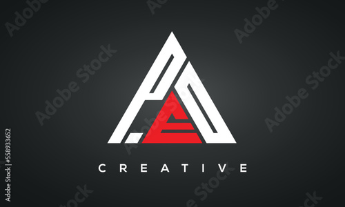 PEO monogram triangle logo design