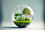 World environment and earth day concept with glass globe. Generative AI