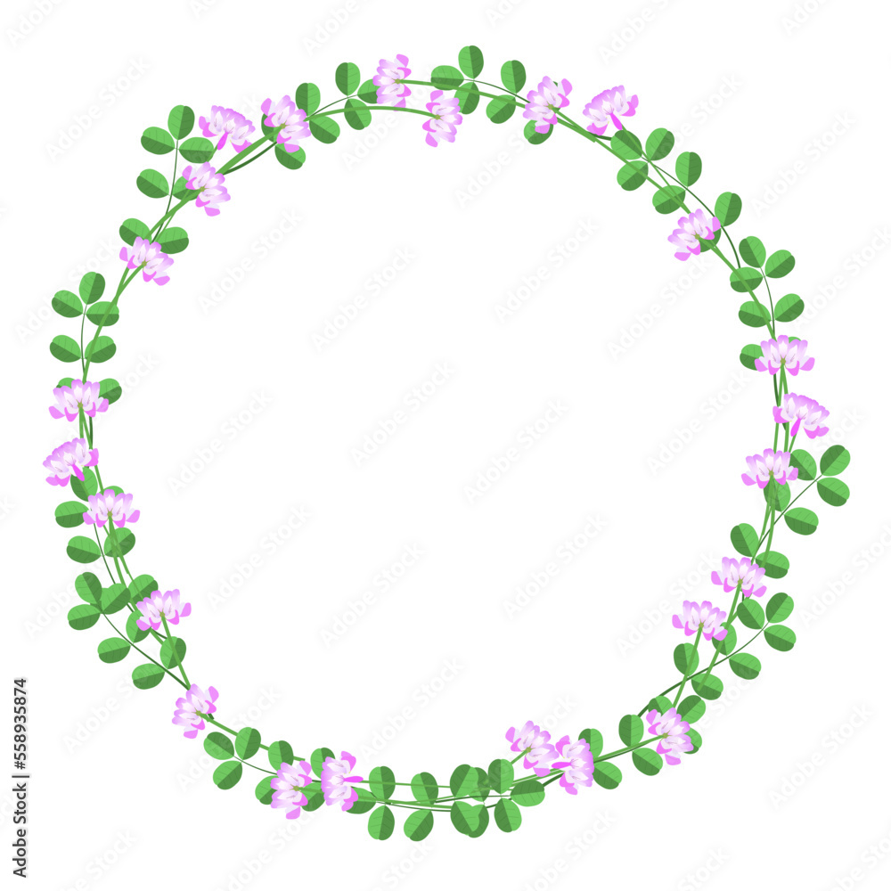 spring flowers wreath frame.  milk vetch flowers.