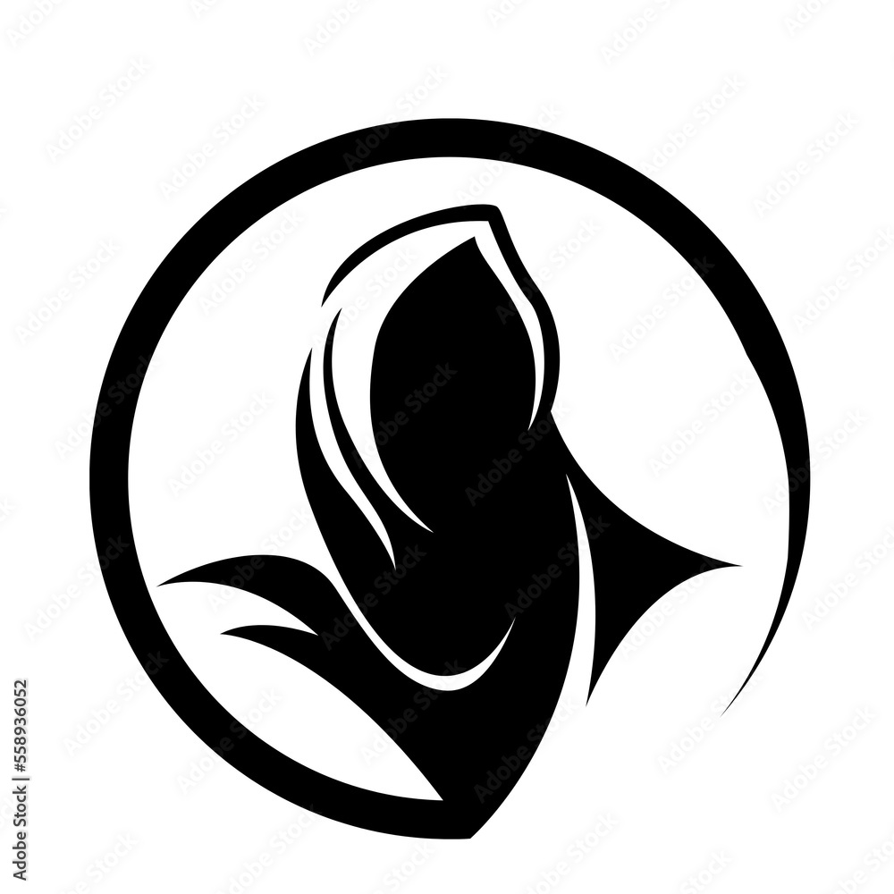Women wearing hijab icon. Avatar icon in flat style. Muslim woman ...