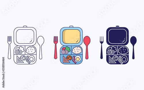 Lunch box vector icon