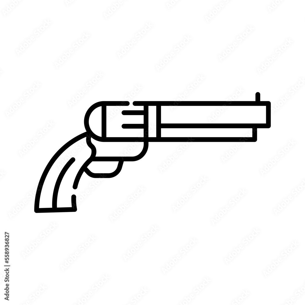 pistol line icon