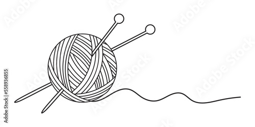 Ball of yarn. Clew ball of thread. Vector illustration