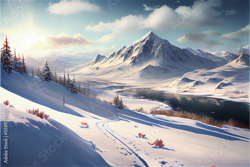 Beautiful winter landscape,...