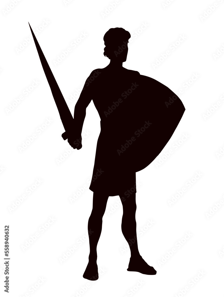 Warrior with sword. Vector drawing Stock Vector | Adobe Stock