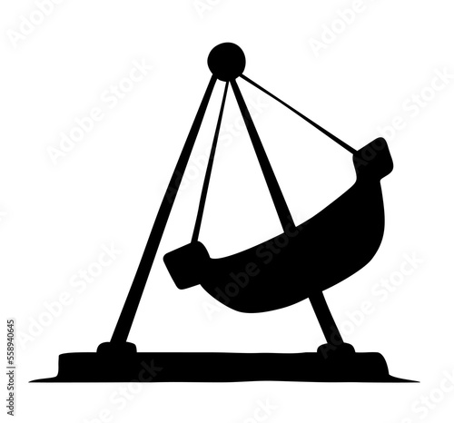 Swinging boat. Entertainment vector drawing