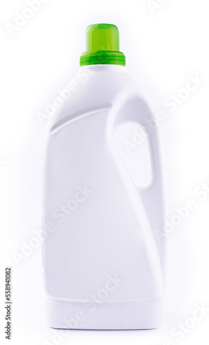 Plastic bottle with handle of cleaning product isolated