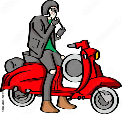 riders are touring with scooter motorbikes