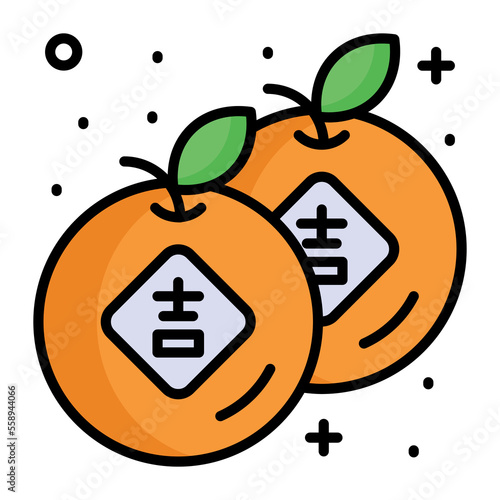 Citrus fruit vector design, modern and trendy style