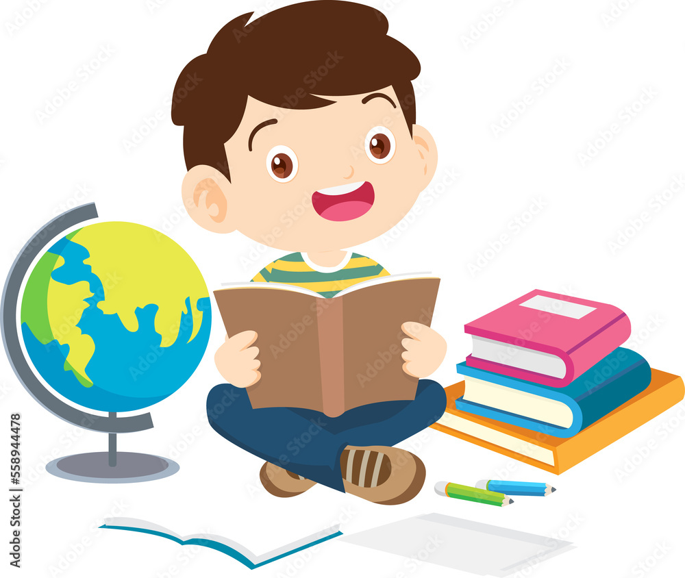 back to school with kids reading book education happy children concept back to school with kids reading book education happy children concept