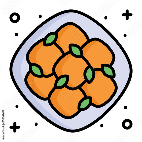 Fried tofu vector design denoting chinese food
