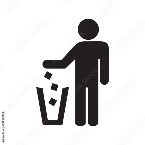 a man and recycle logo symbol