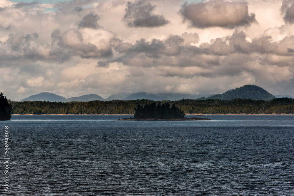 nature sceneries along the Inside Passage Cruise from Port Hardy to Prince Rupert, British Columbia, Canada