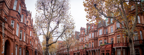 Photography Attractive street of residential terraced mansion buildings in Kensington, West
