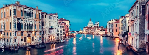 Venice, Italy panorama at night. Grand Canal and Salute basilica © Photocreo Bednarek