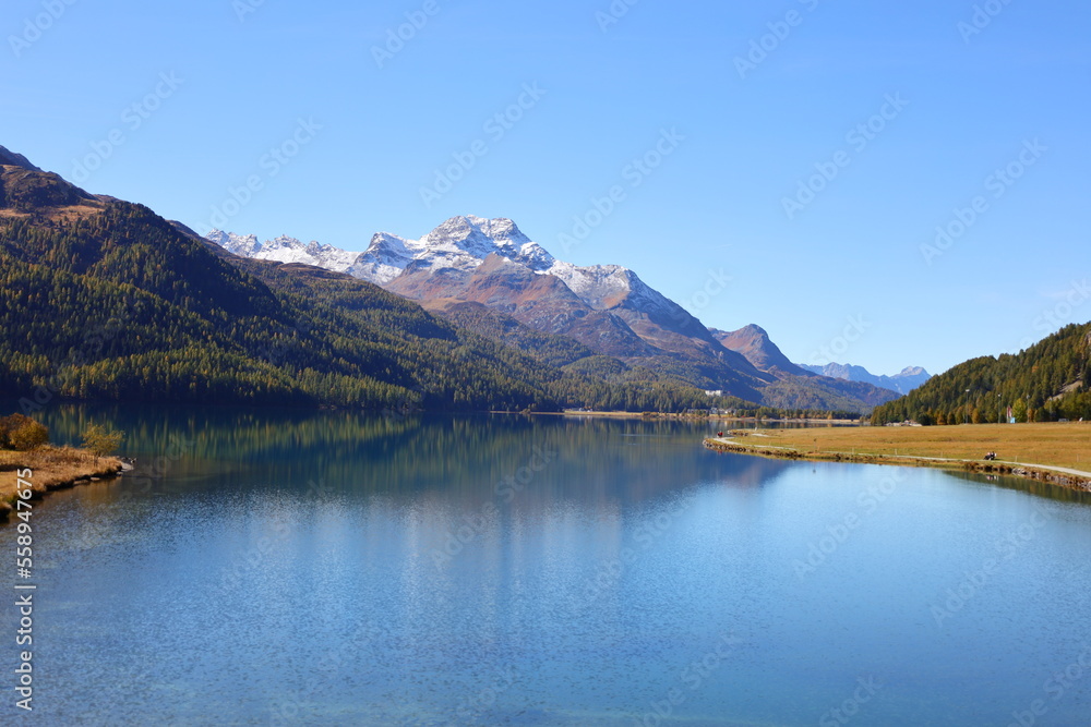 The Lake Silvaplana is a lake in the Upper-Engadine valley of Grisons in Switerland