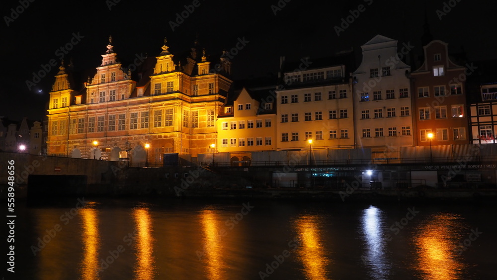 Green Gate (National Museum in Gdańsk) and River Motława - December 2022 Poland Green Gate (National Museum in Gdańsk) and River Motława - December 2022 Poland