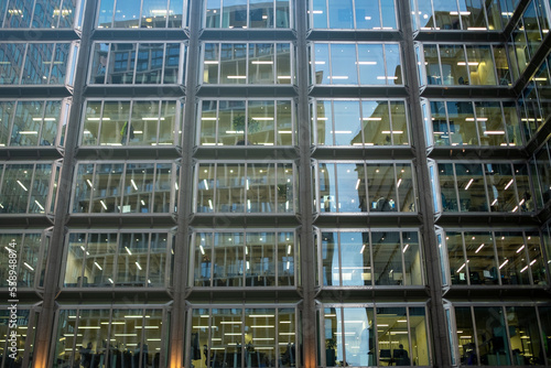 Upwards view of office buildings on Victoria Street in Westminster  London