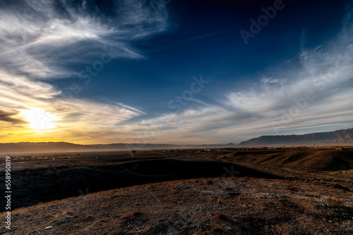 Sunset over the desert