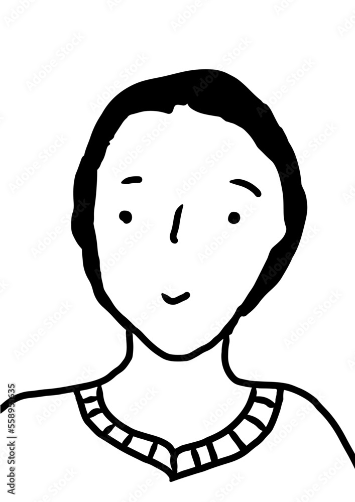 Girl outline in doodle style