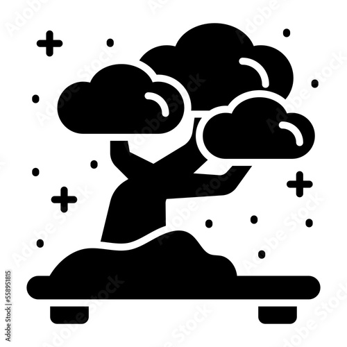 Bonsai tree vector design in trendy style