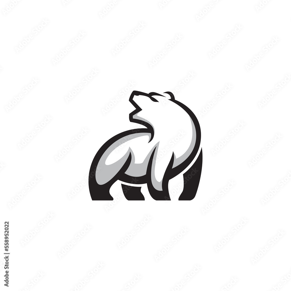 Obraz premium bear silhouette black logo concept template