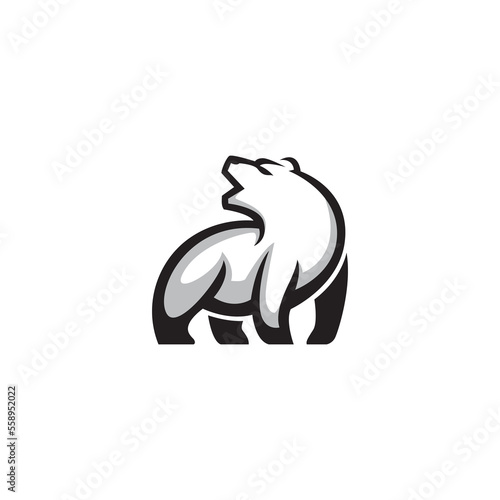 bear silhouette black logo concept template