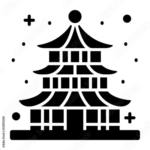 Chinese building vector design, chinese temple