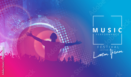 Silhouette of a party crowd - vector illustration