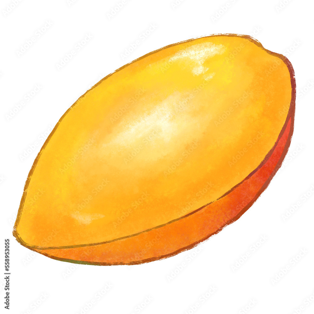 half of Aiwen mango illustration 02 half of Aiwen mango illustration 02