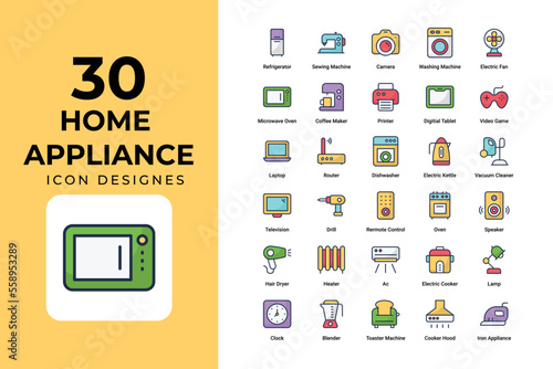 Home Appliance Icons Set vector design