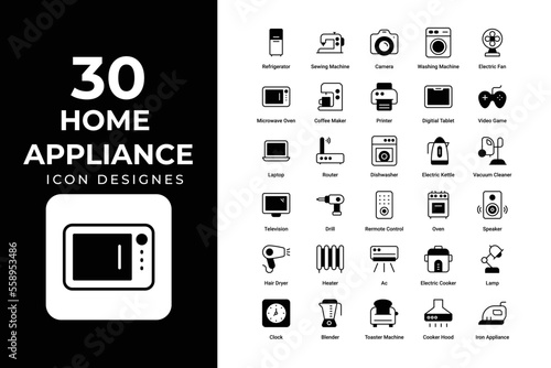 Home Appliance Icons Set vector design