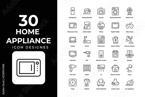 Home Appliance Icons Set vector design