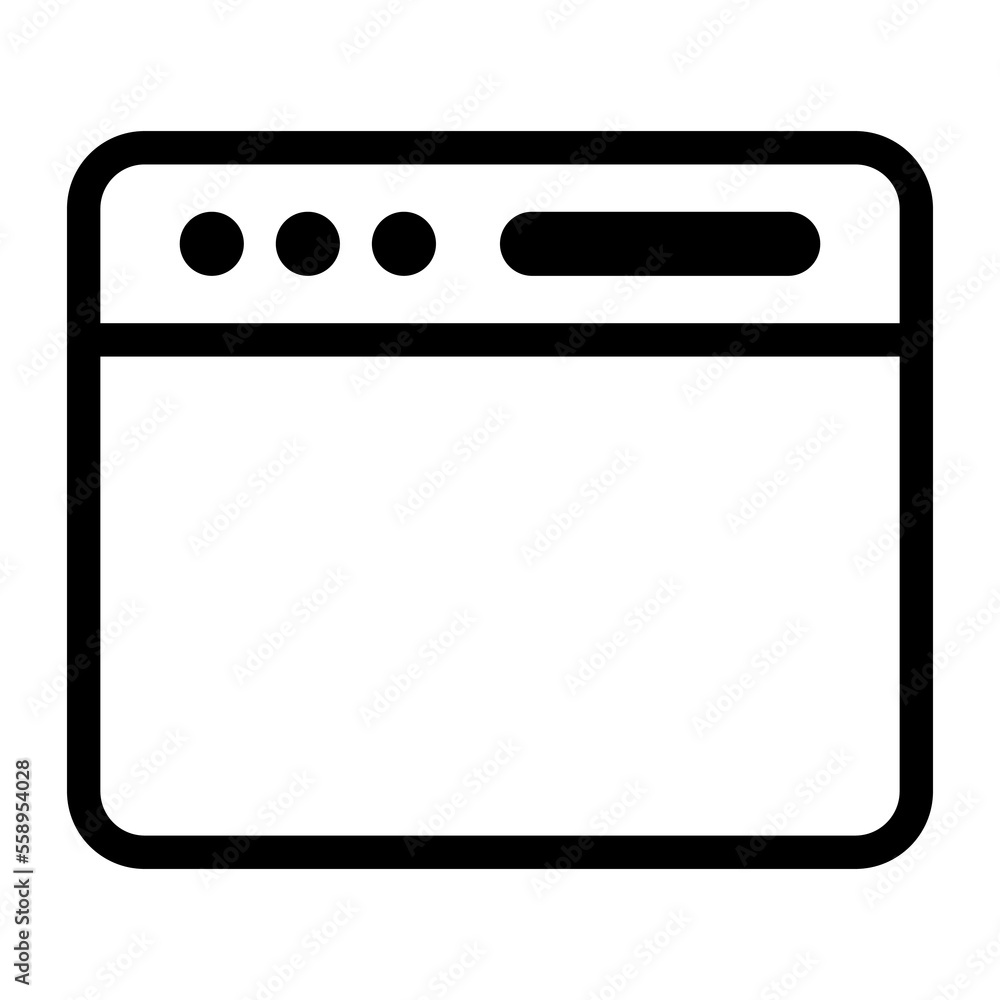 Browser icon line isolated on white background. Black flat thin icon on modern outline style. Linear symbol and editable stroke. Simple and pixel perfect stroke vector illustration