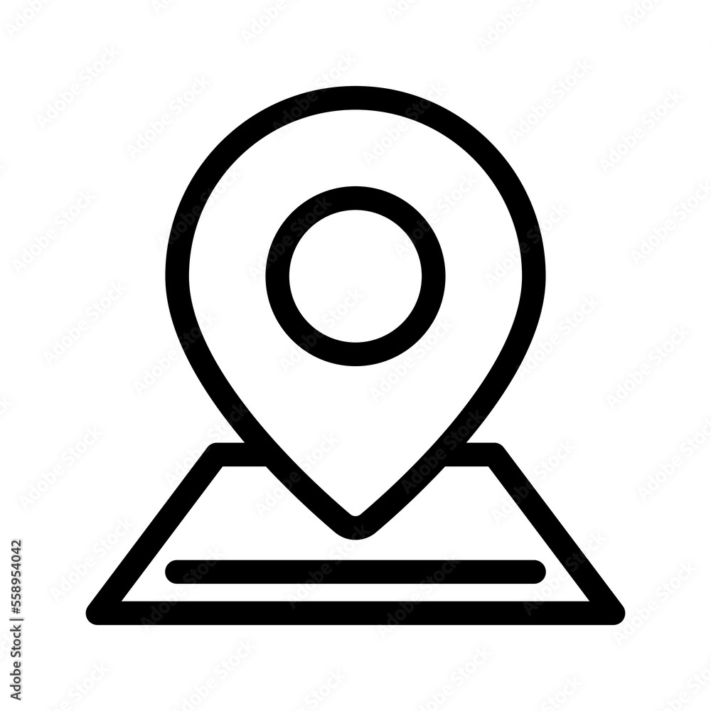 Map location icon line isolated on white background. Black flat thin icon on modern outline style. Linear symbol and editable stroke. Simple and pixel perfect stroke vector illustration Map location icon line isolated on white background. Black flat thin icon on modern outline style. Linear symbol and editable stroke. Simple and pixel perfect stroke vector illustration
