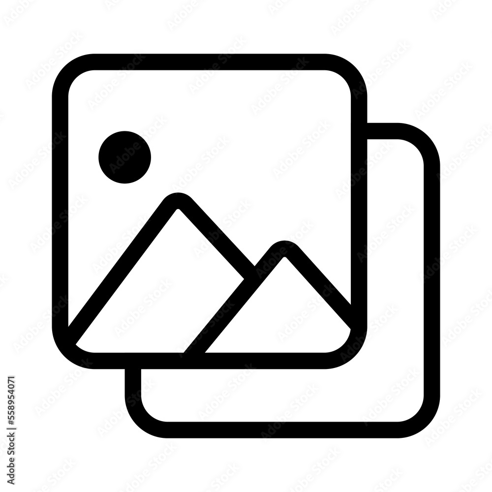 Album icon line isolated on white background. Black flat thin icon on modern outline style. Linear symbol and editable stroke. Simple and pixel perfect stroke vector illustration Album icon line isolated on white background. Black flat thin icon on modern outline style. Linear symbol and editable stroke. Simple and pixel perfect stroke vector illustration