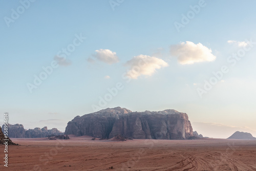 Wadi Rum mountains and desert landscape in Jordan