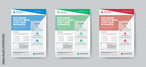 Business flyer template vector design, Flyer Template Geometric shape used for business poster layout, IT Company flyer, corporate banners, and leaflets. Graphic design layout with triangle