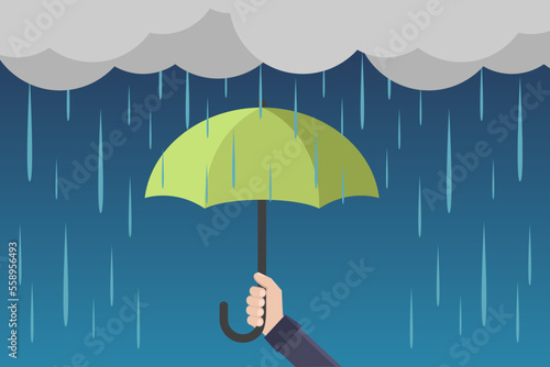 cloudy cloud, rain, hand holding umbrella