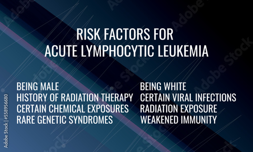Risk factors for Acute lymphoblastic leukaemia. Vector illustration for medical journal or brochure.